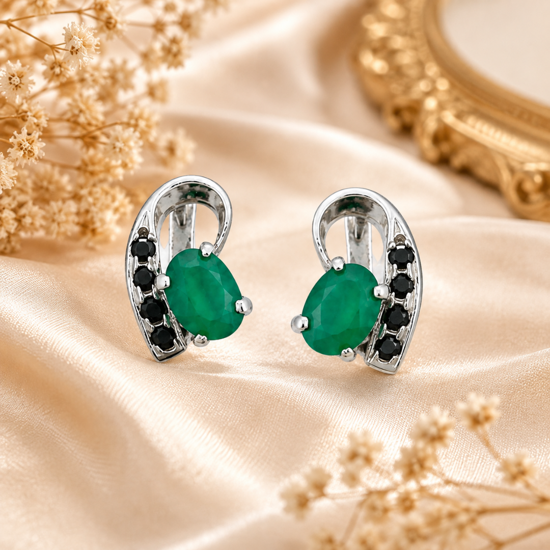 Vesper Green Onyx & Spinel Drop Earrings