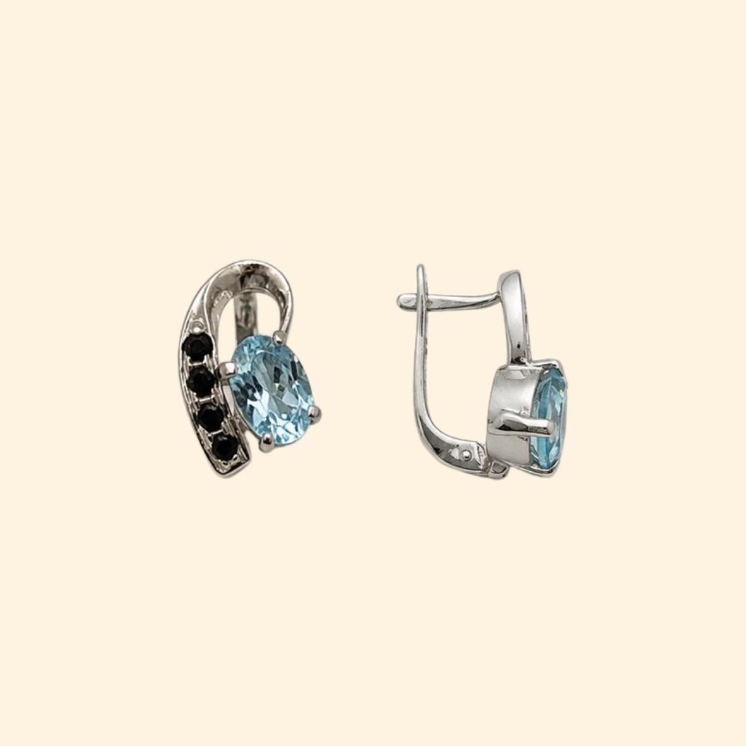 Vesper Sky Blue Topaz & Spinel Drop Earrings