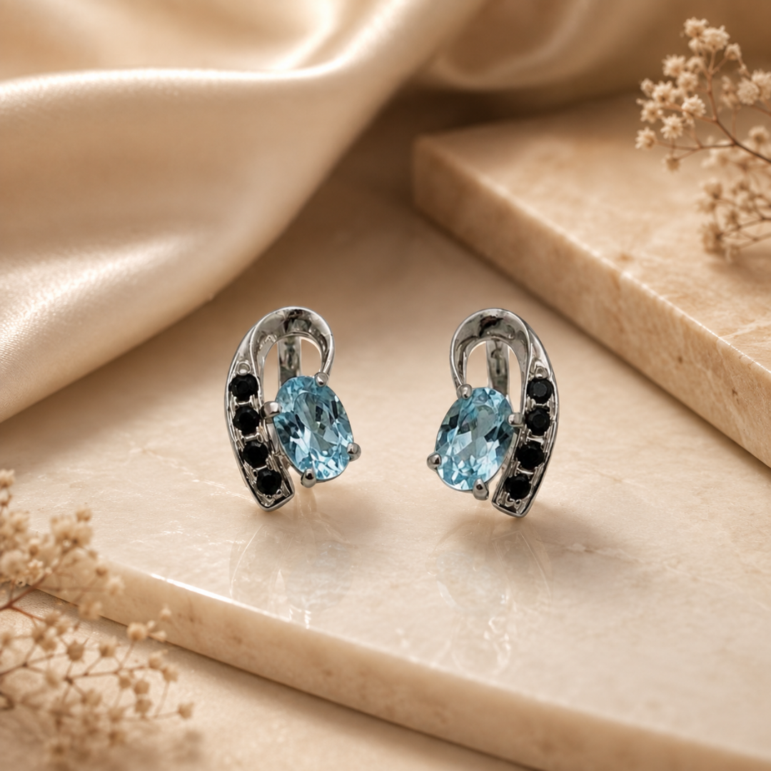 Vesper Sky Blue Topaz & Spinel Drop Earrings
