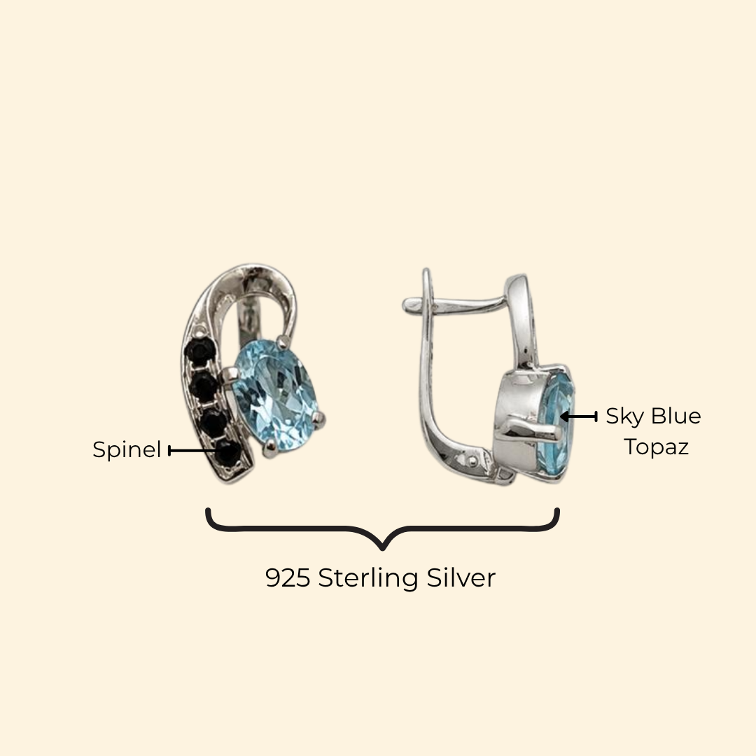 Vesper Sky Blue Topaz & Spinel Drop Earrings