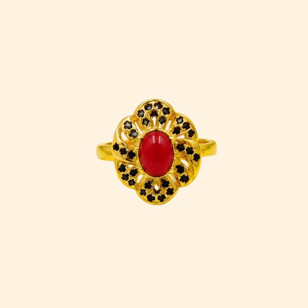 Fiore Ring In Red Corol