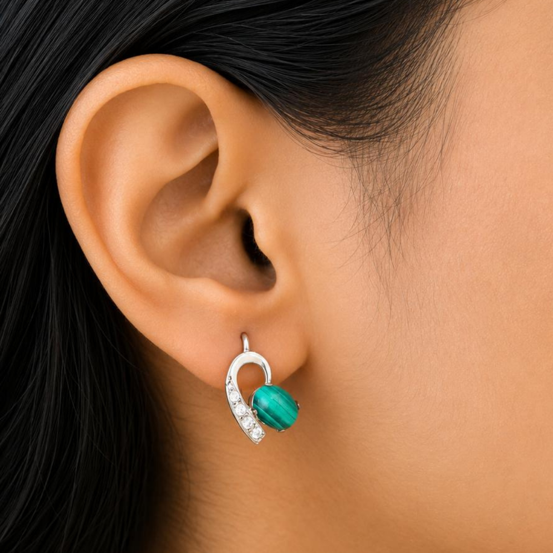 Vesper Malachite Drop Earrings