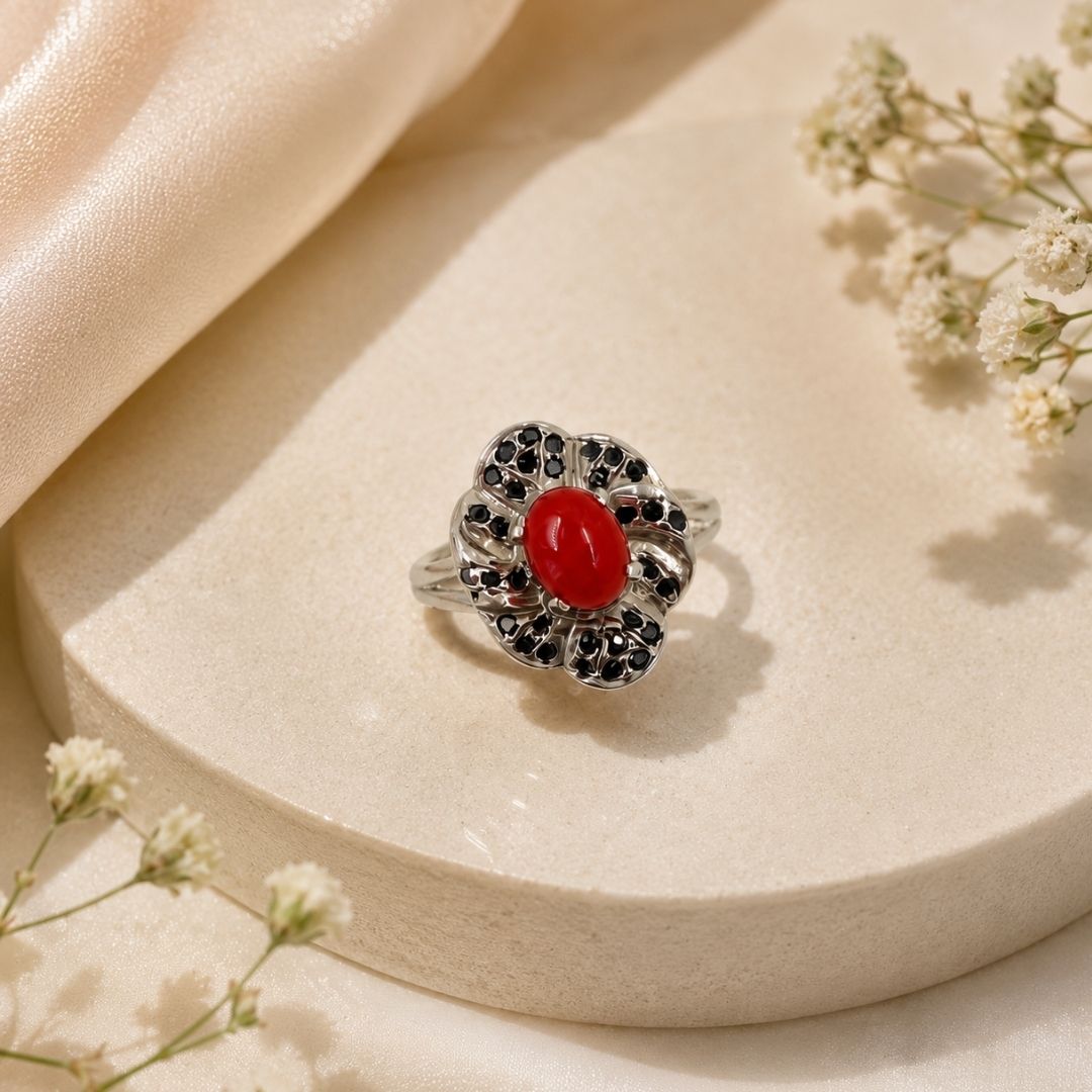 Fiore Ring In Red Corol