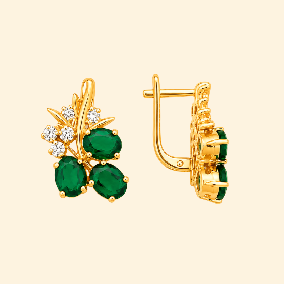 Green Onyx Grape Earrings