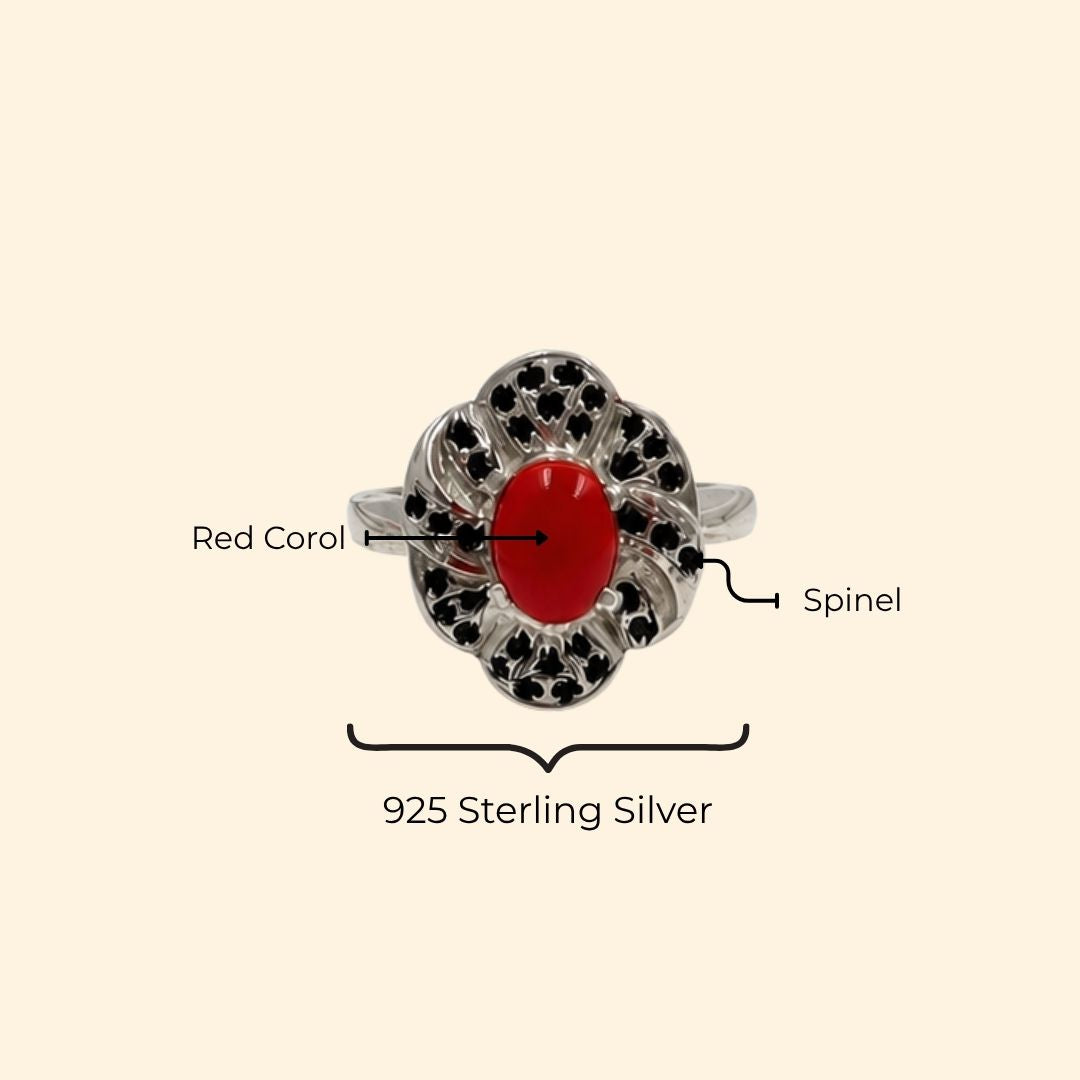 Fiore Ring In Red Corol
