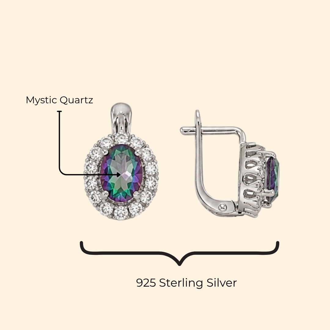 Oval Corallina Earrings in Mystic Quartz