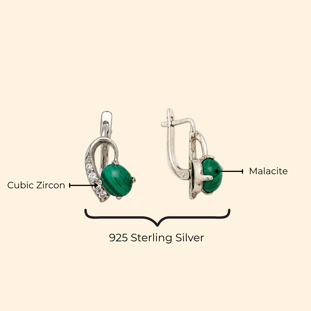 Vesper Malachite Drop Earrings