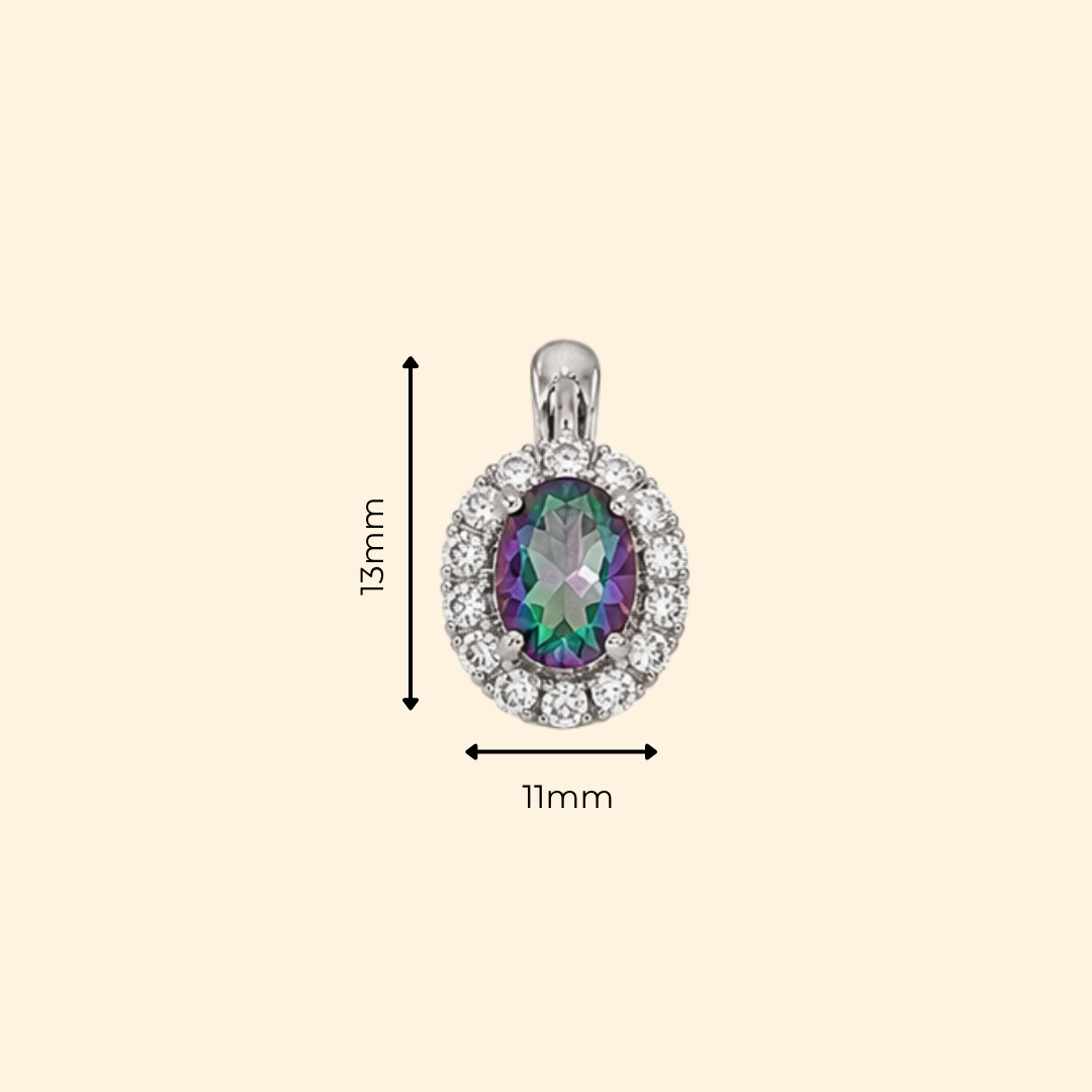 Oval Corallina Earrings in Mystic Quartz