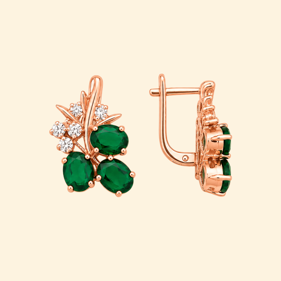 Green Onyx Grape Earrings