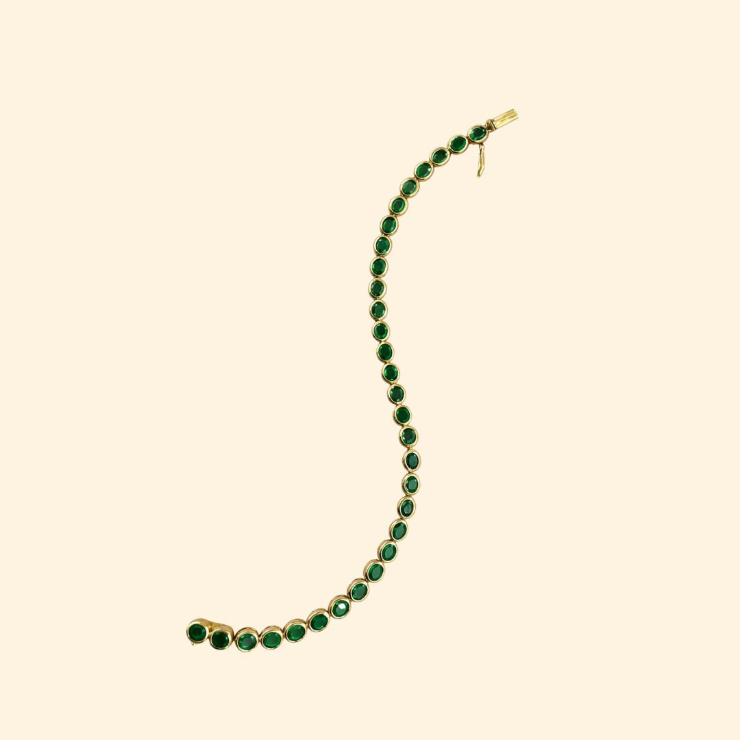 Emerald Bezel Tennis Bracelet