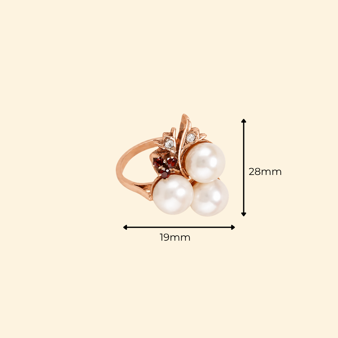 White Pearl Grape Ring