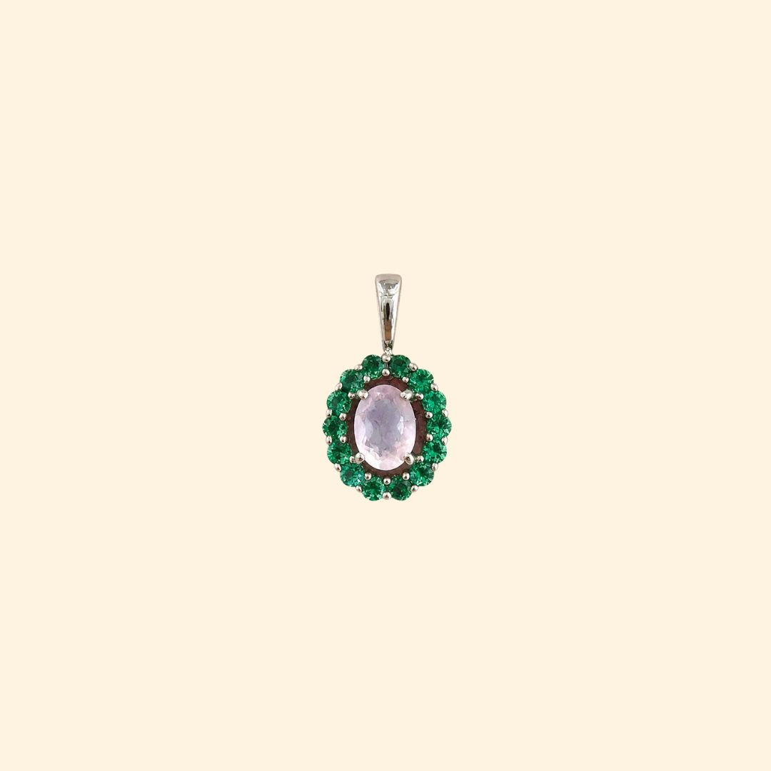 Corallina Oval Rose Quartz Pendant