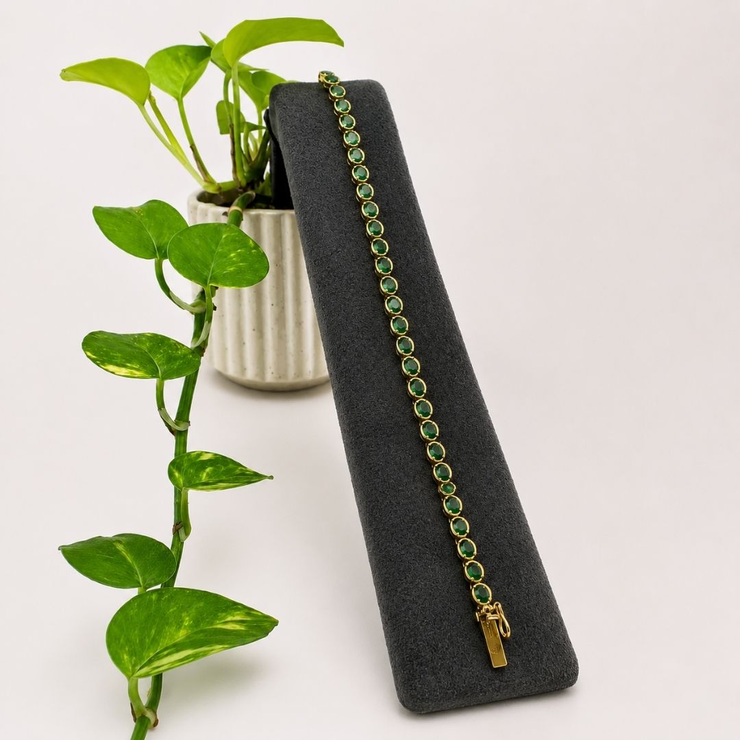 Emerald Bezel Tennis Bracelet