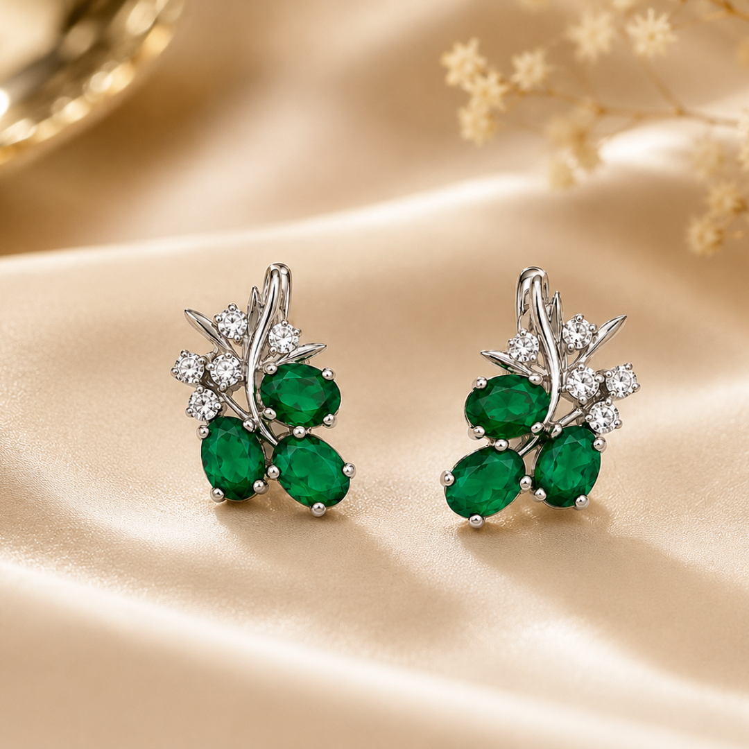 Green Onyx Grape Earrings