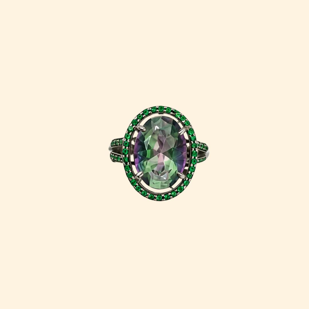 Corallina Oval Ring in Mystic Quartz