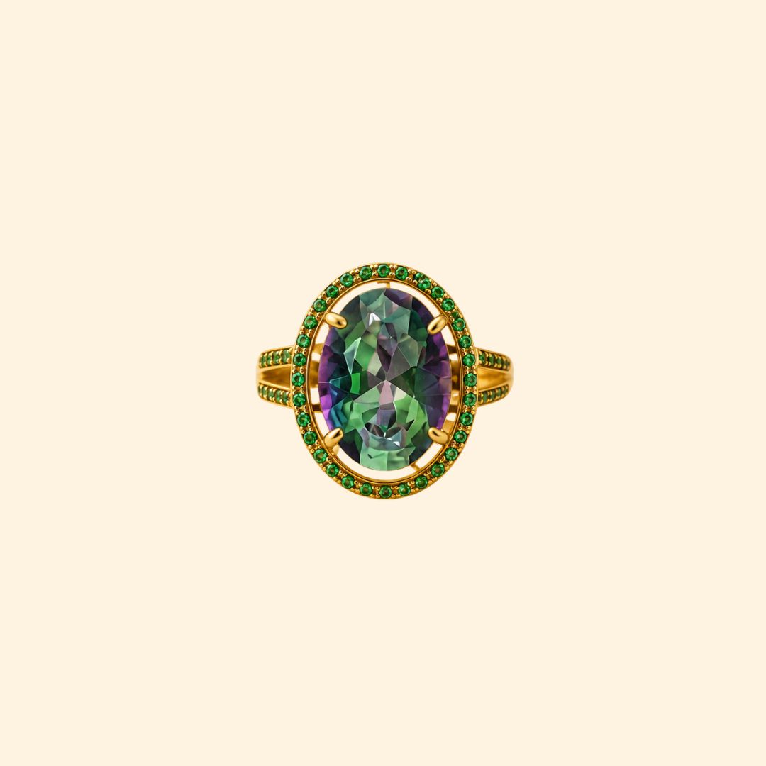 Corallina Oval Ring in Mystic Quartz