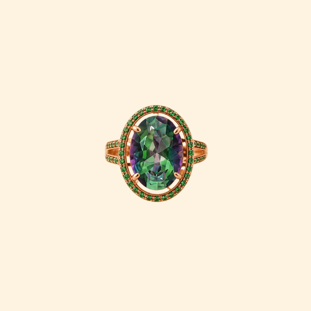 Corallina Oval Ring in Mystic Quartz