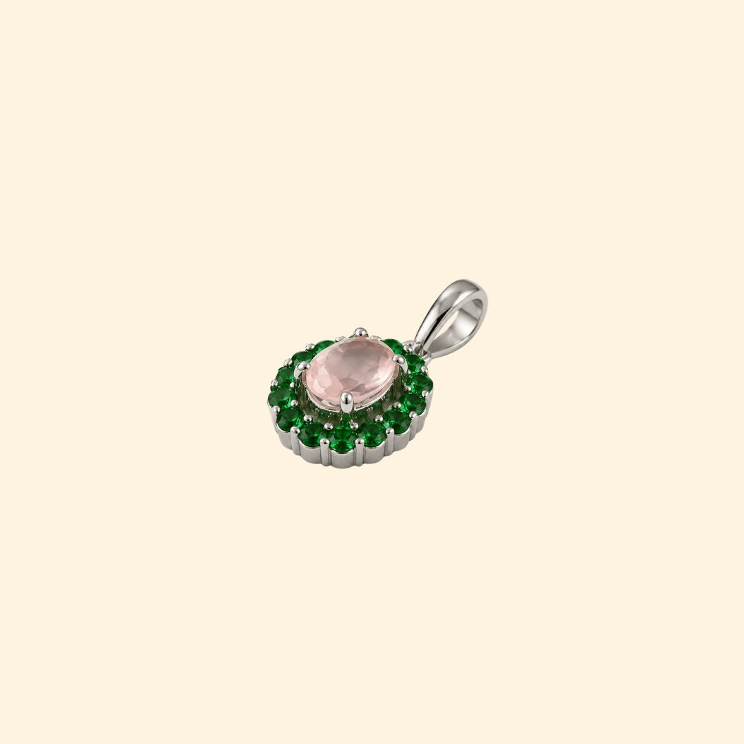 Corallina Oval Rose Quartz Pendant
