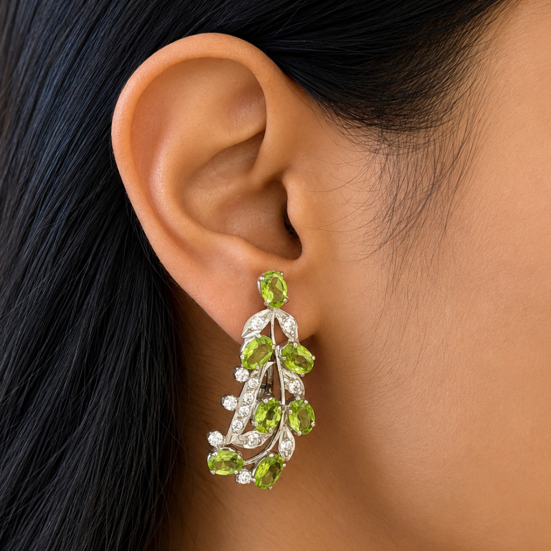 Tulip Earrings in Peridot