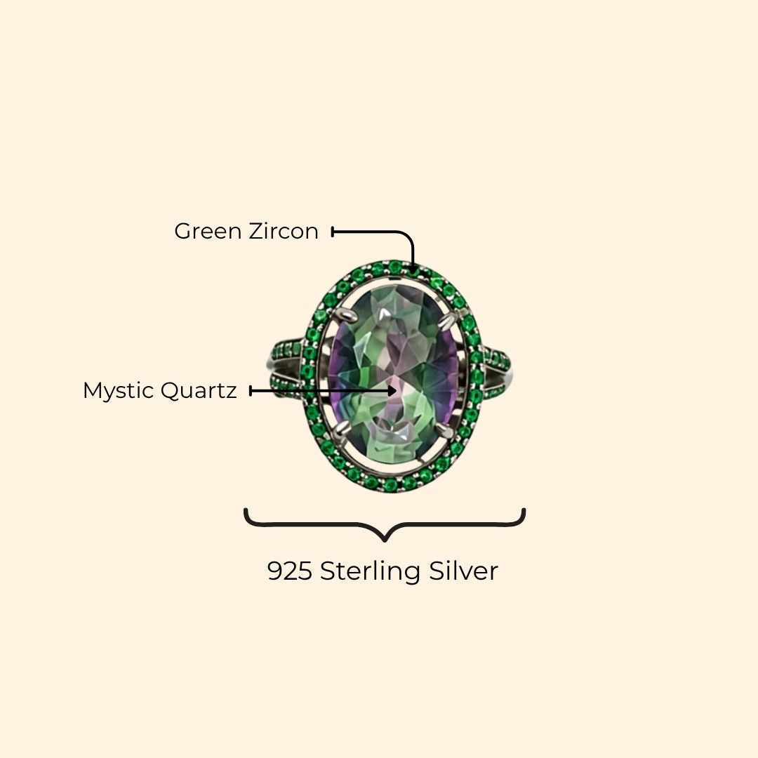 Corallina Oval Ring in Mystic Quartz