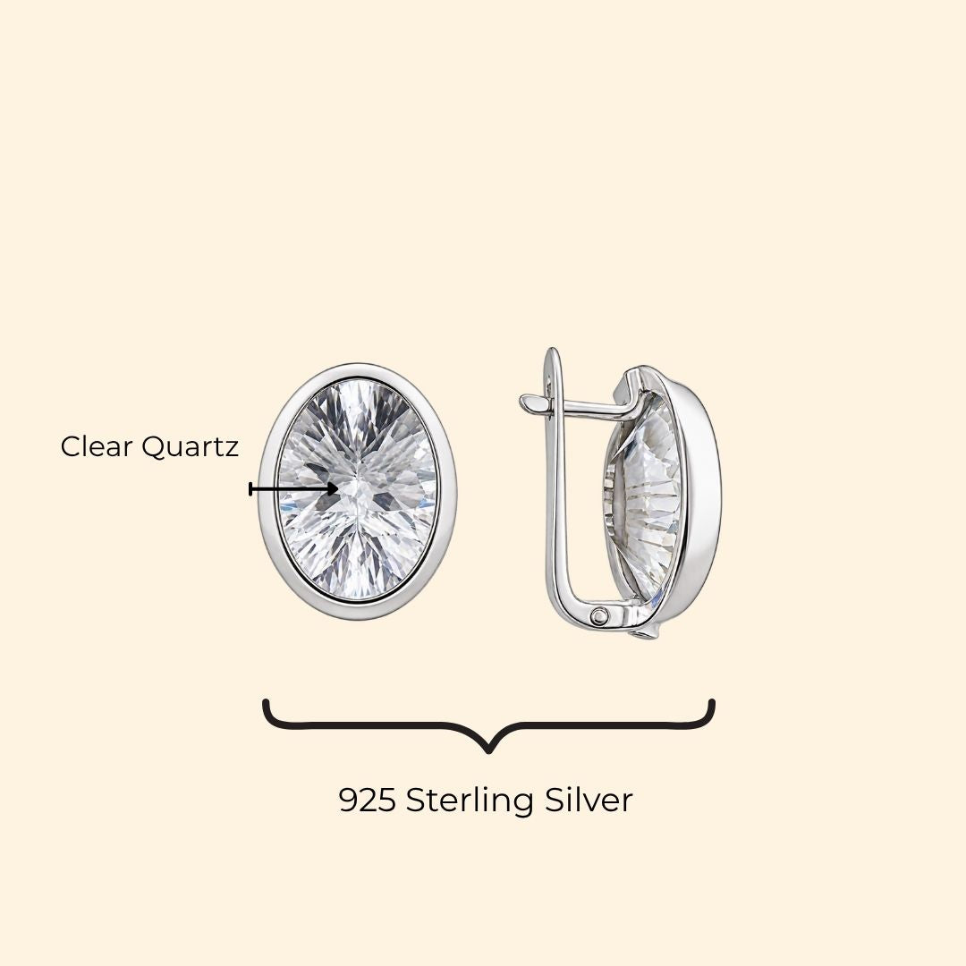 RJ Karishma in Classic Clear Quartz Earrings