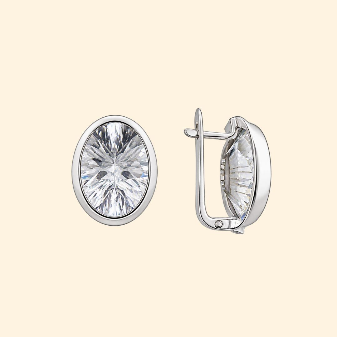 RJ Karishma in Classic Clear Quartz Earrings
