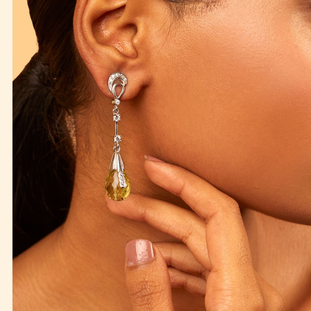 Lemon Quartz Drop Earrings