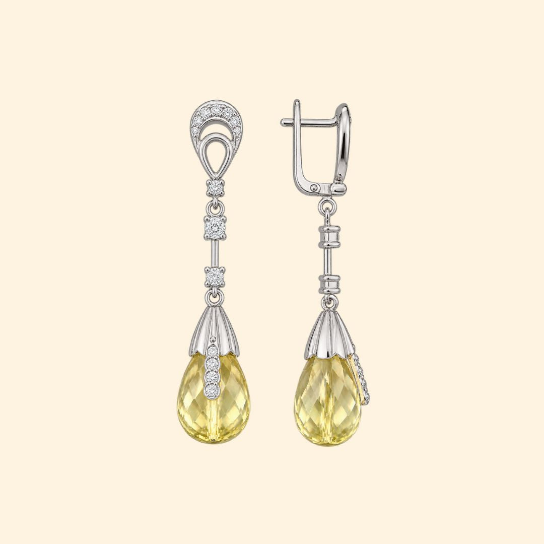 Lemon Quartz Drop Earrings