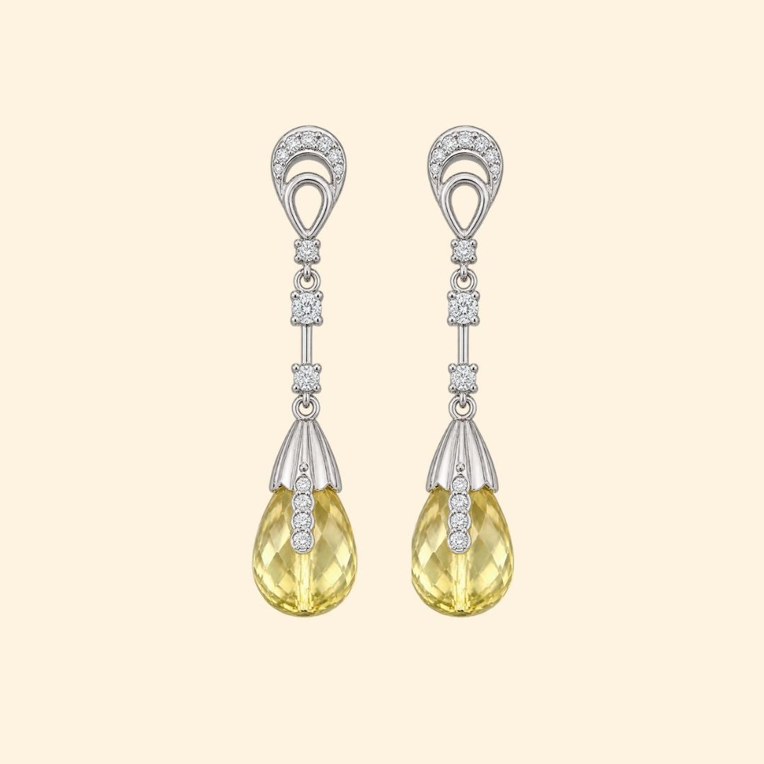 Lemon Quartz Drop Earrings