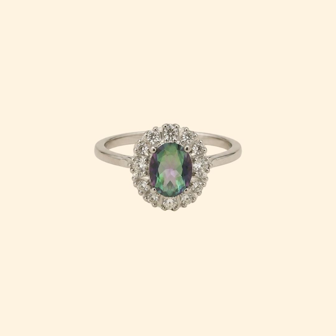 Oval Corallina Ring in Mystic Quartz