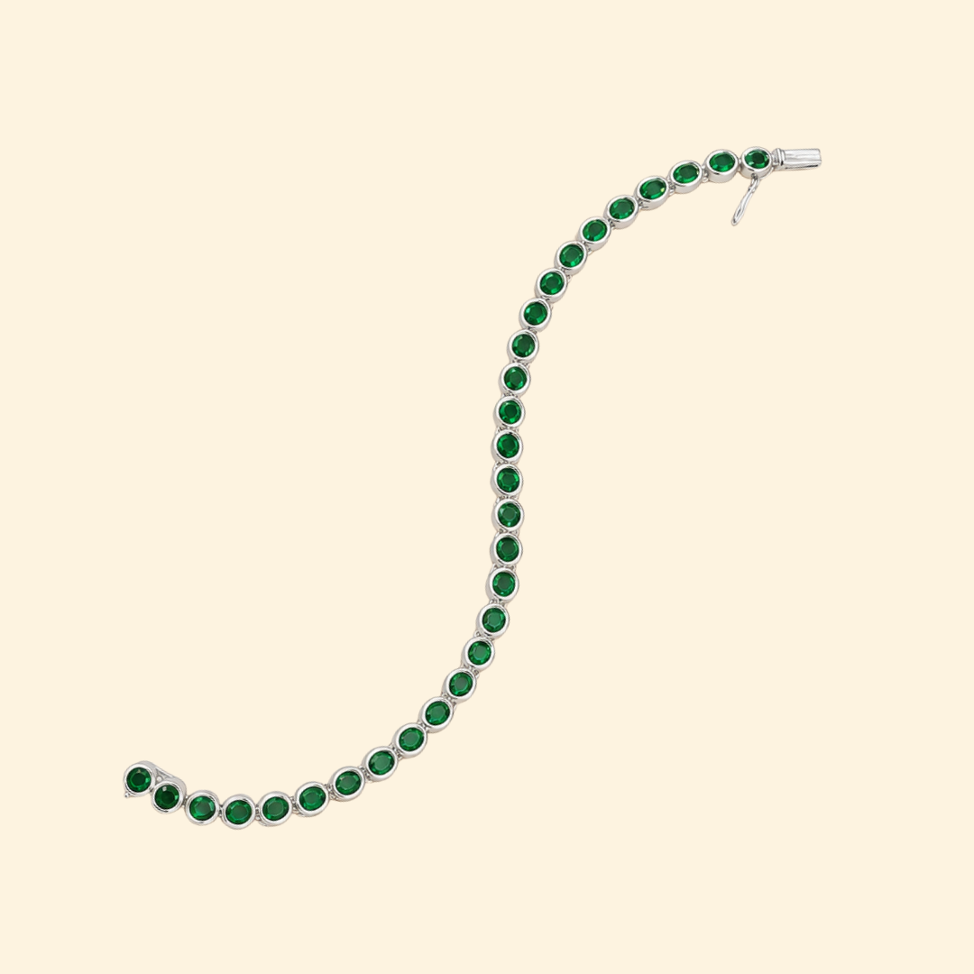 Emerald Bezel Tennis Bracelet