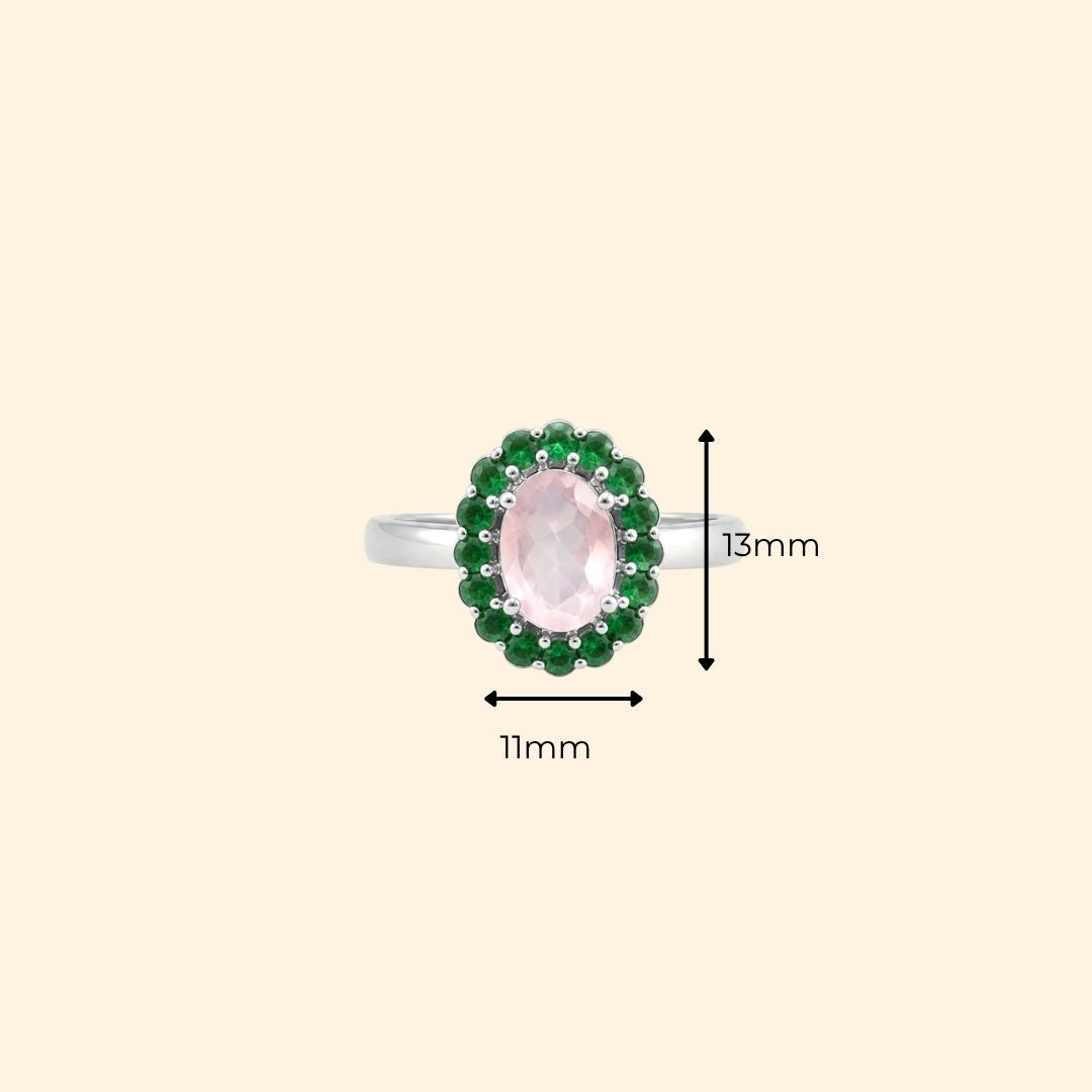 Oval Corallina Ring in Rose Quartz