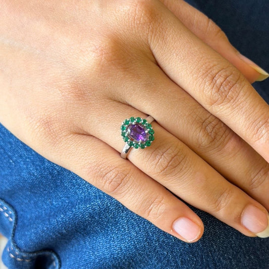 Oval Corallina Ring in Amethyst