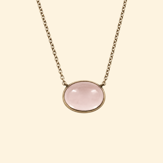 Rose Quartz Cabochon Necklace