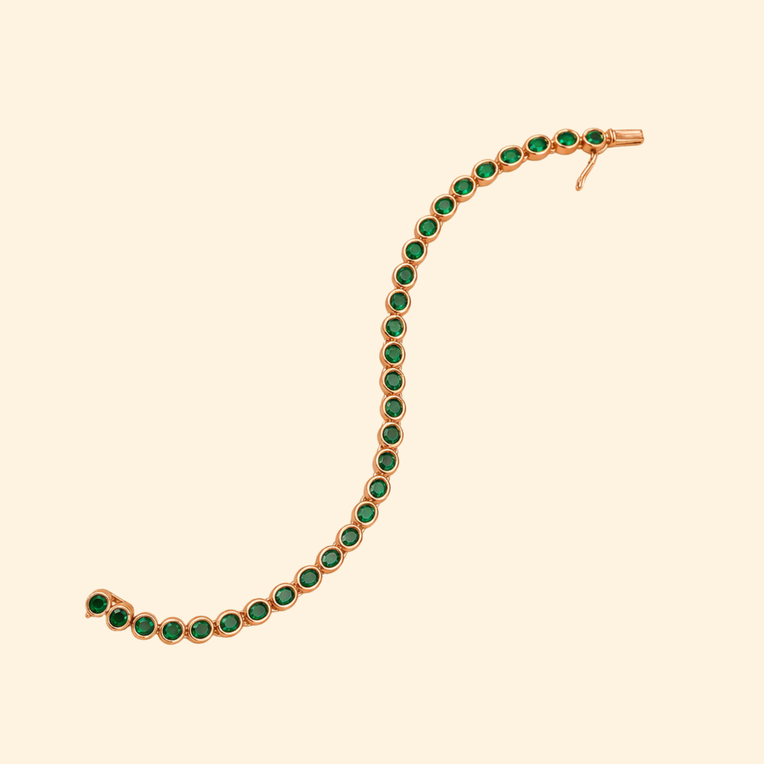 Emerald Bezel Tennis Bracelet