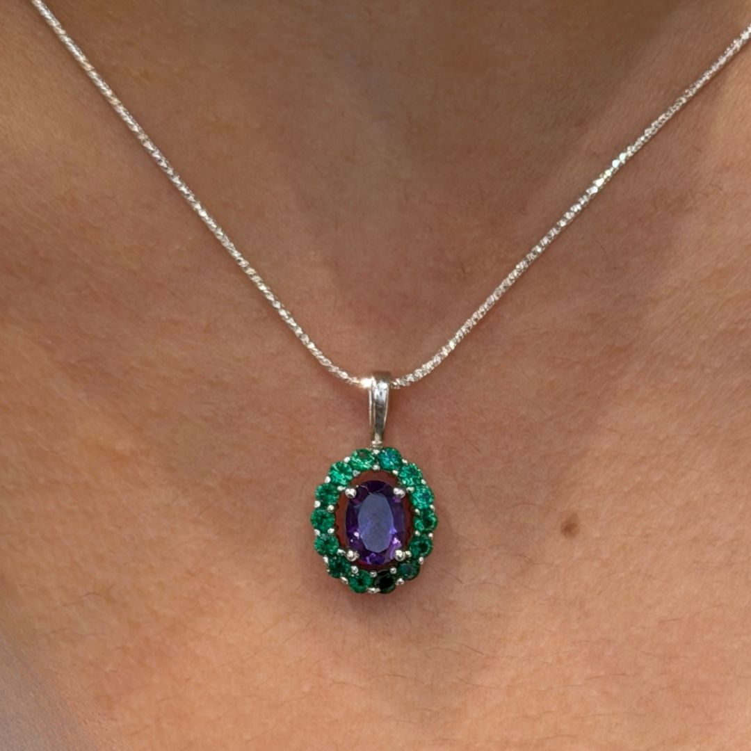 Corallina Oval Amethyst Pendant