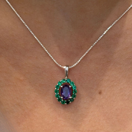 Corallina Oval Amethyst Pendant