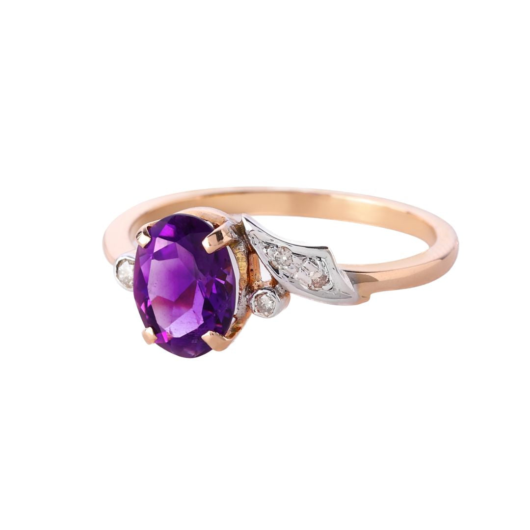 Majestic Amethyst and Diamond Ring