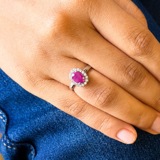 Corallina Oval Ring in Ruby