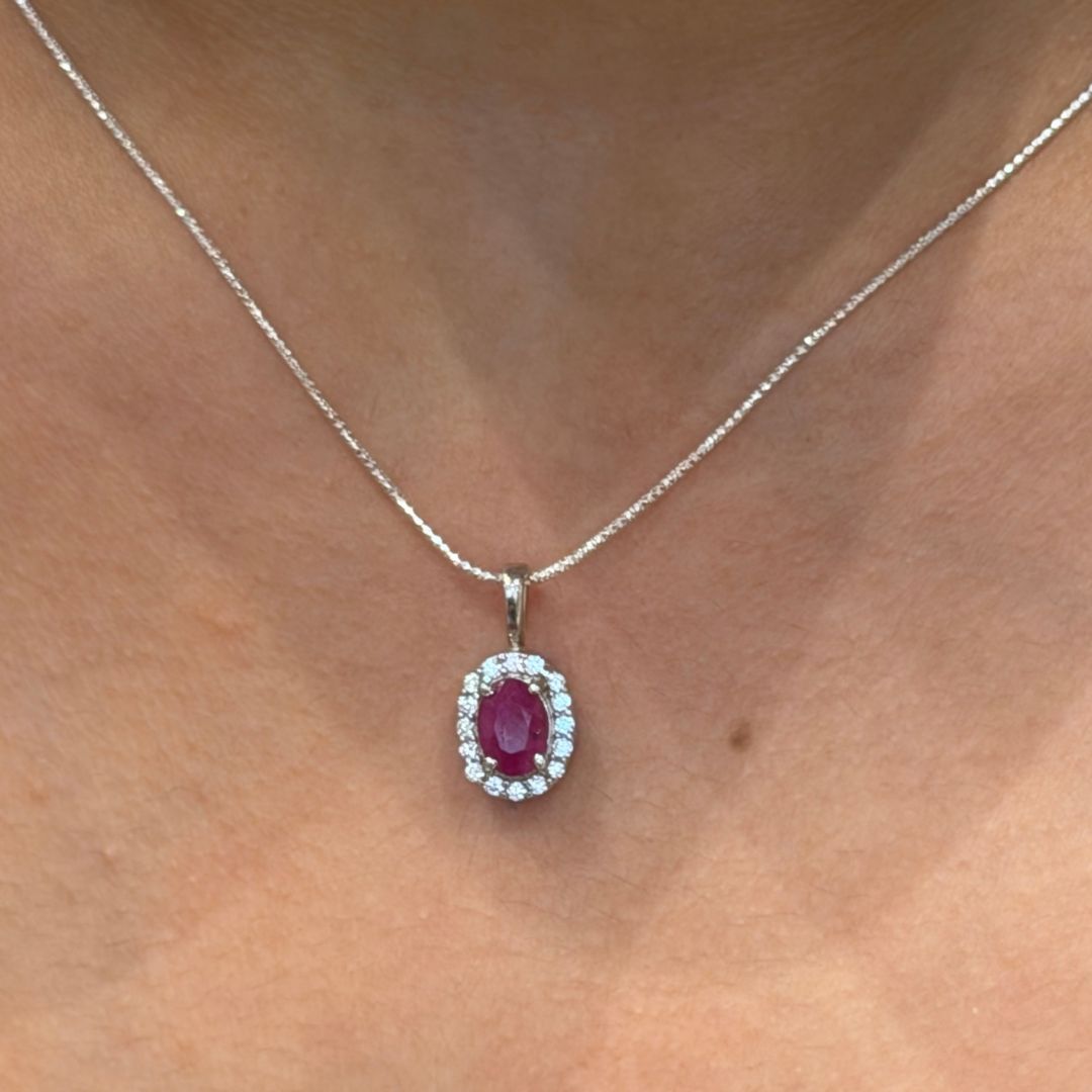 Corallina Oval Ruby Pendant