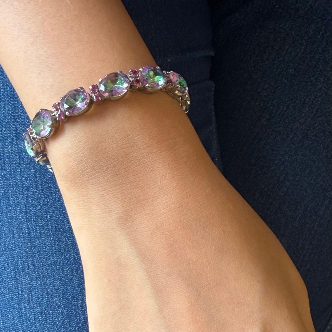 Mystic Quartz and Rhodolite Bracelet (Sample)