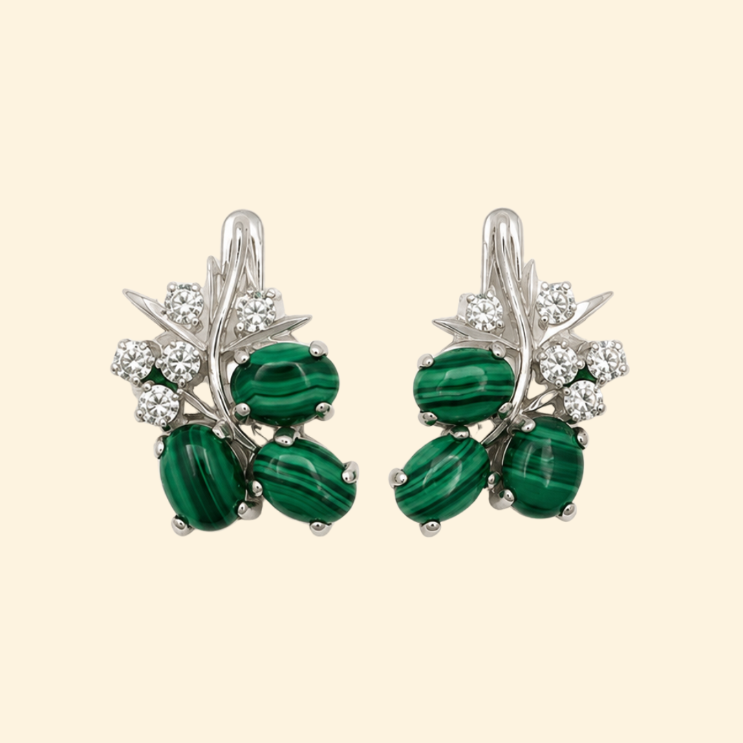 Malacite Grape Earrings