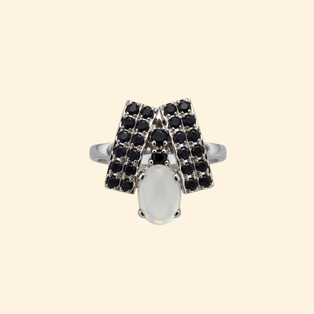 Elegance Cascade in Moonstone Ring