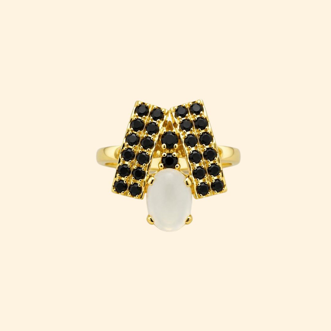 Elegance Cascade in Moonstone Ring