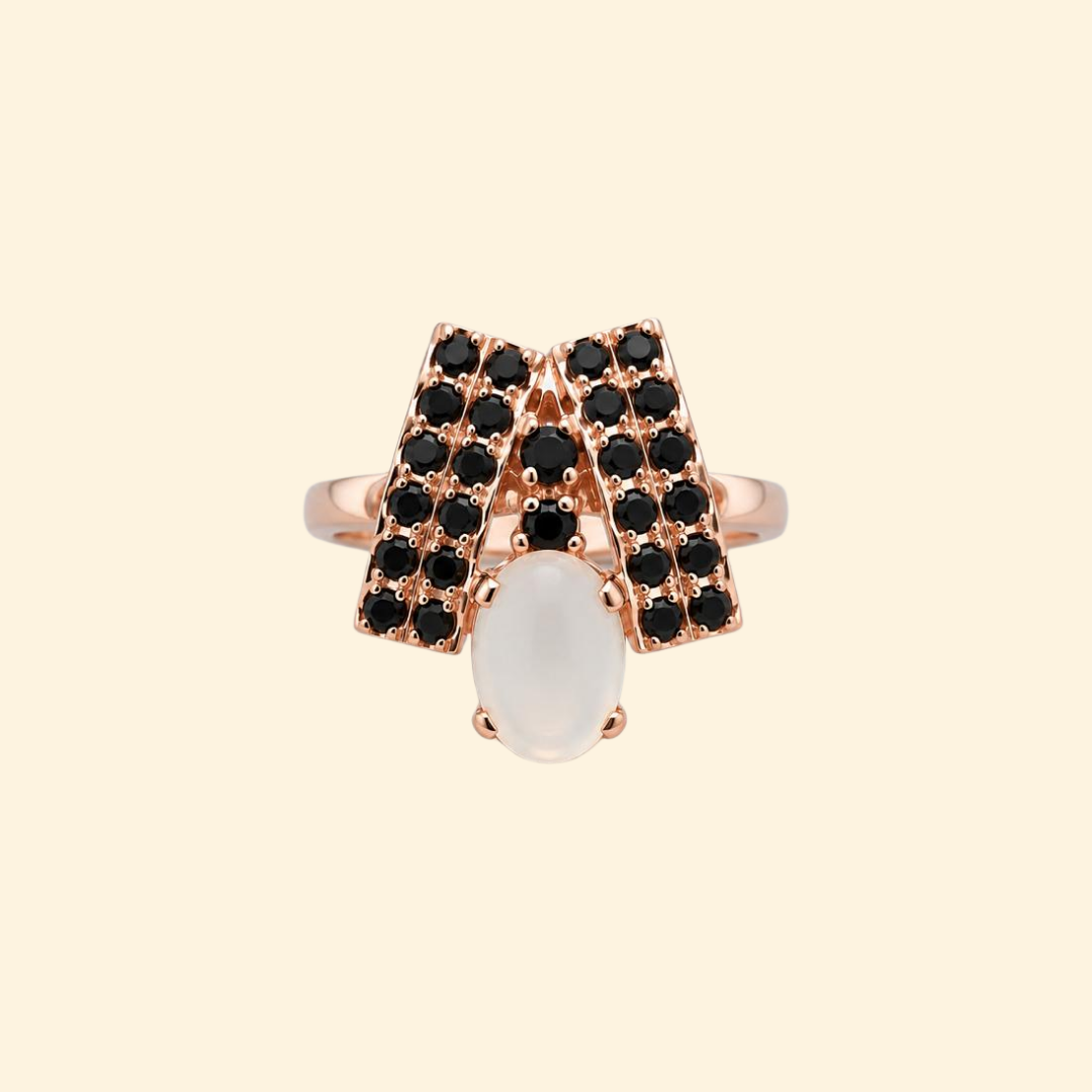 Elegance Cascade in Moonstone Ring