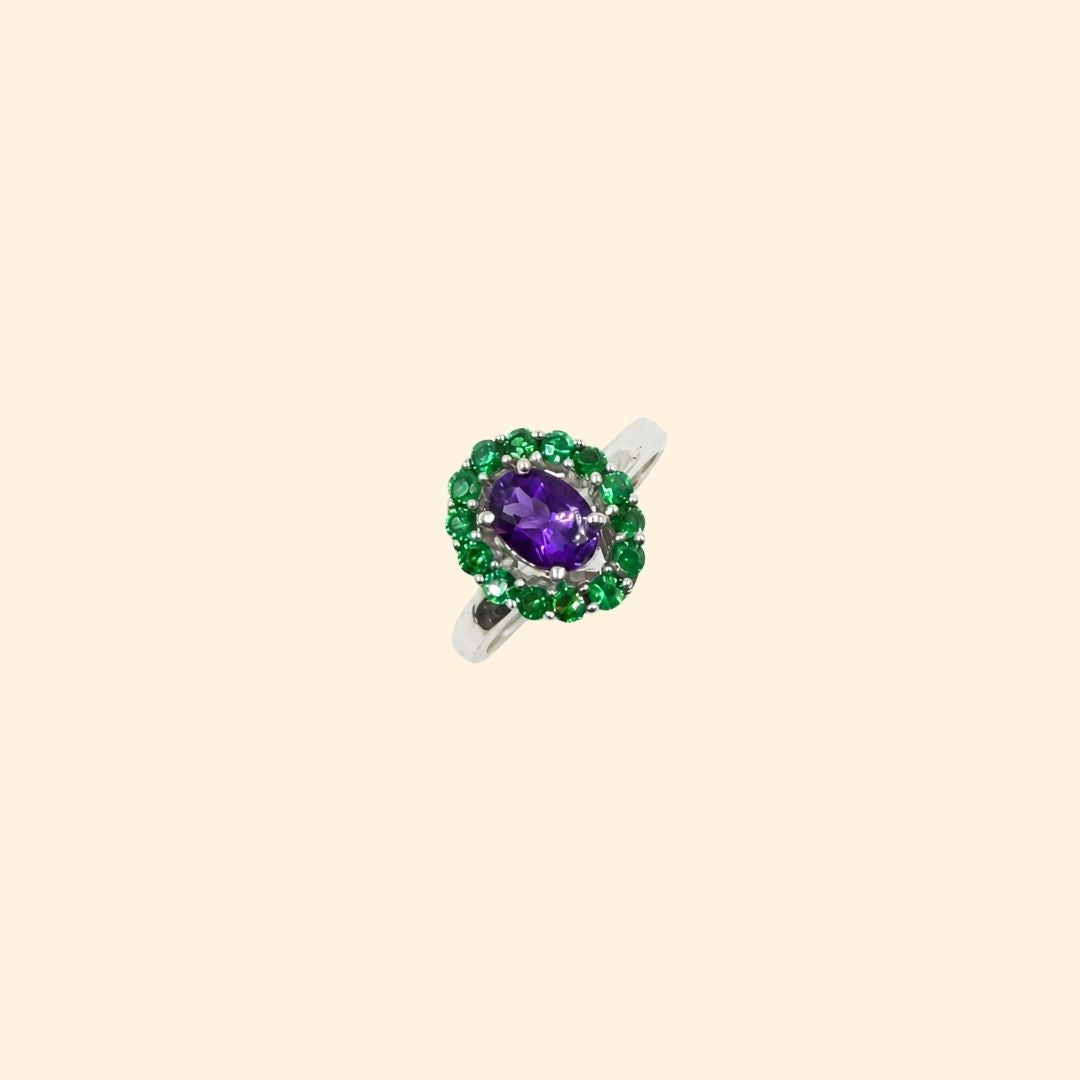Oval Corallina Ring in Amethyst