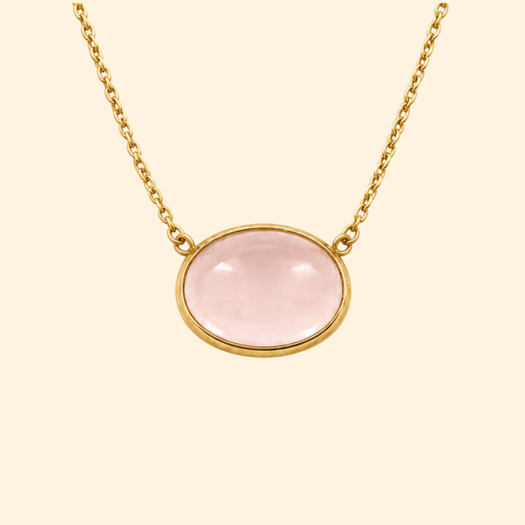 Rose Quartz Cabochon Necklace