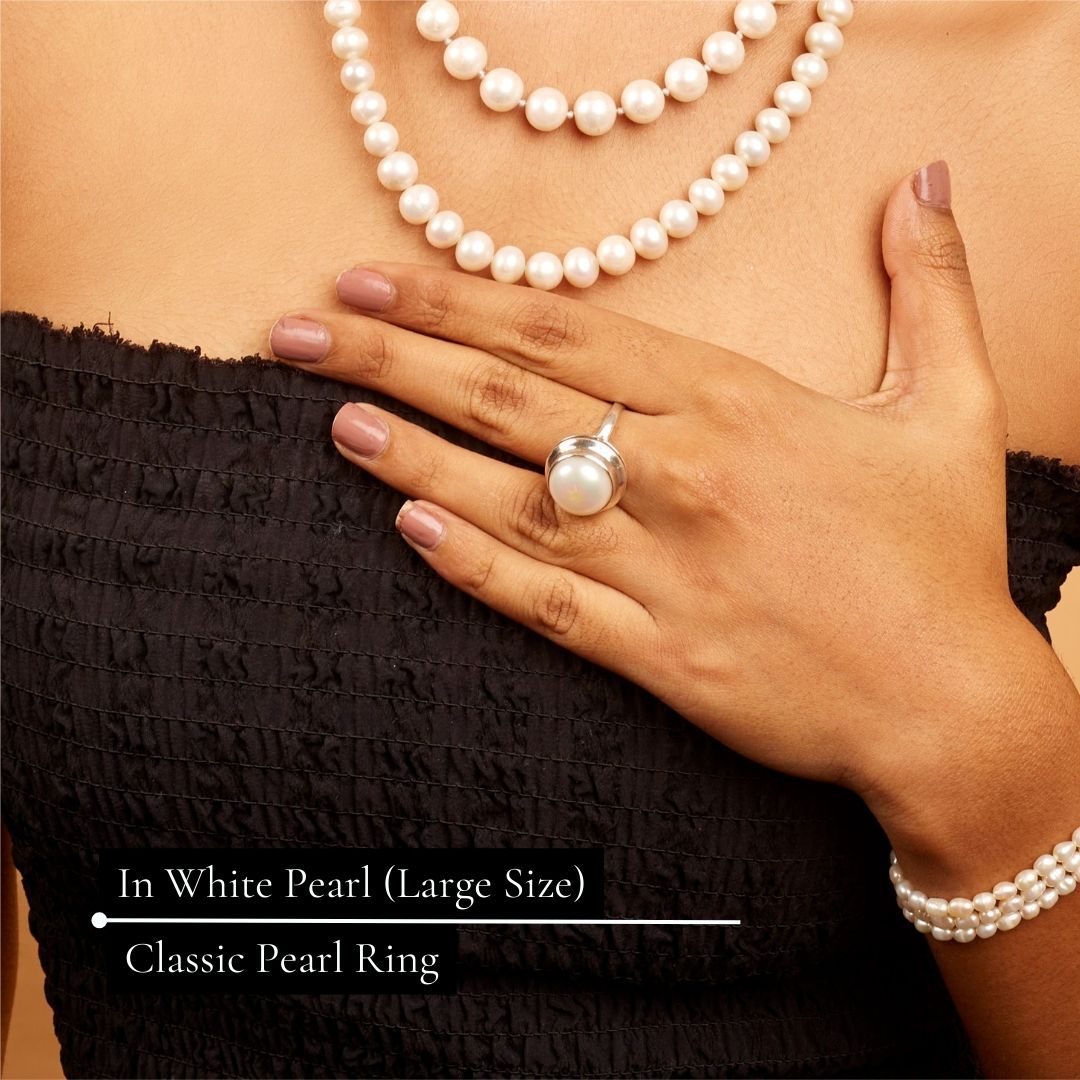 Classic Pearl Ring & Earring Set