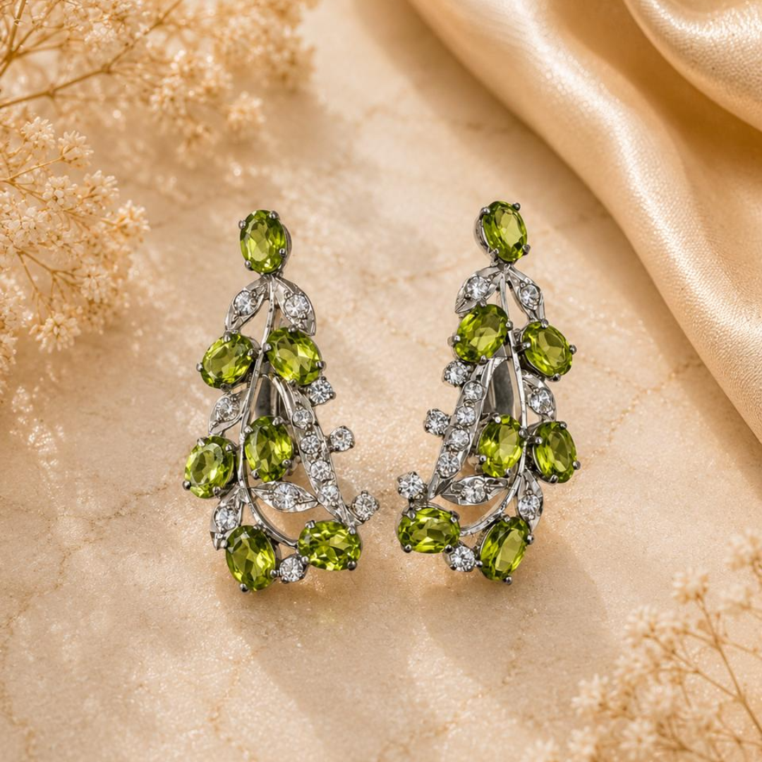 Tulip Earrings in Peridot
