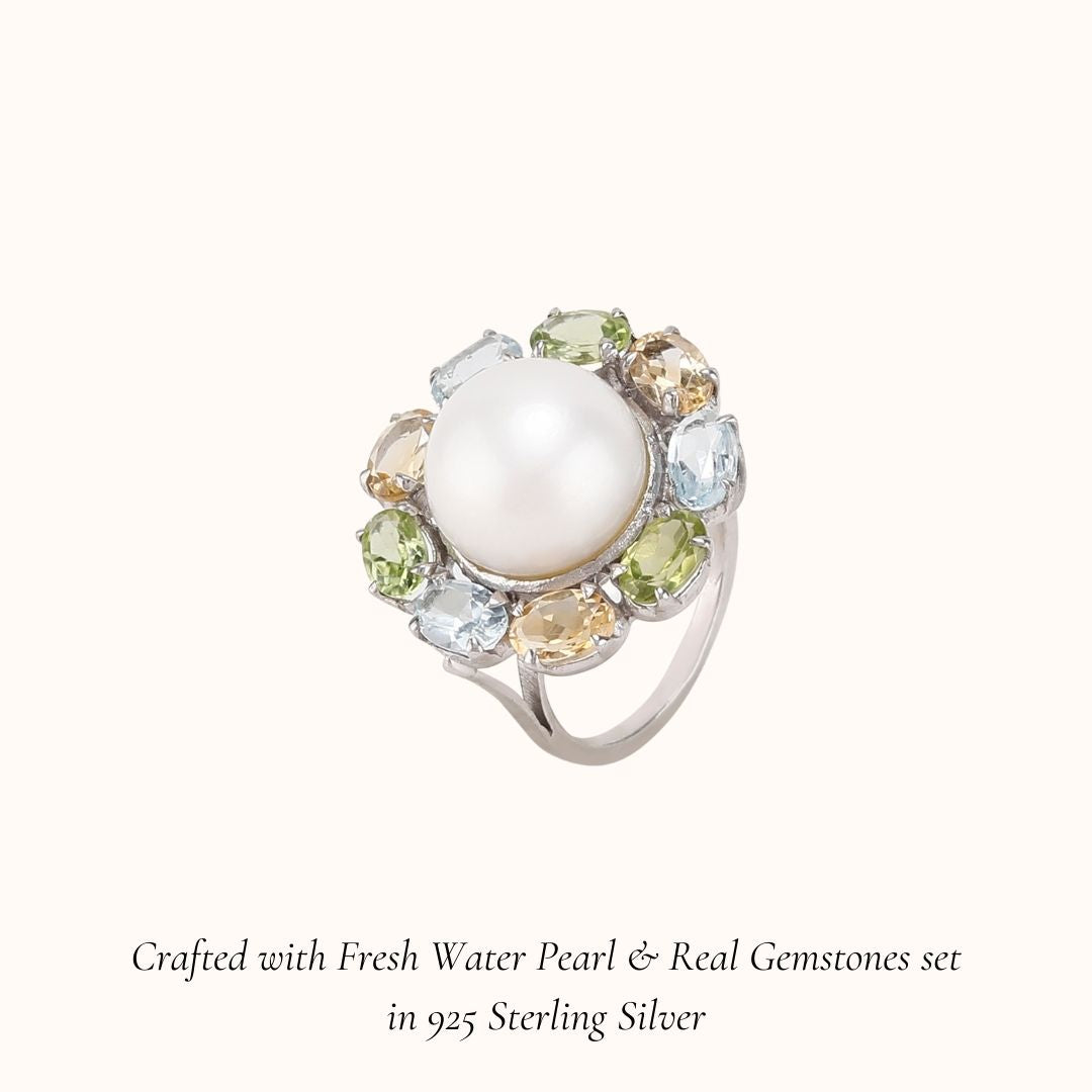 Sunflower Pearl Ring